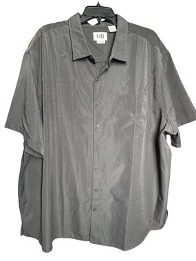 Harbor Bay Fit by DXL 3XL Big & Tall Grey Dress Shirt Patterned  No Flaws